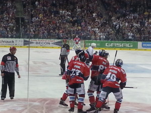 Jubelnde Eisbären nach einem Tor. Ein Anblick, den man diese Saison gerne noch öfters sehen möchte. (Foto: eisbaerlin.de/Walker)