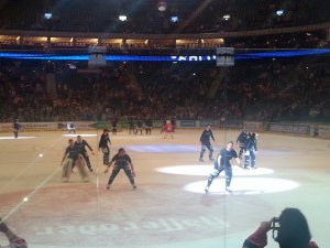 Die Eisbären Berlin feiern den 6:4-Sieg mit ihren Fans. (Foto: eisbaerlin.de/Walker)