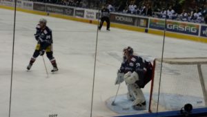 Zweiter Shutout in Folge, seit 165:02 Minuten ohne Gegentor - Petri Vehanen. (Foto: eisbaerlin.de/Walker)